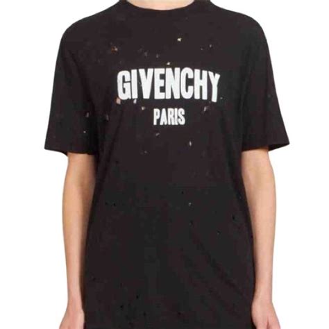 givenchy paris black t shirt|givenchy t shirt with holes.